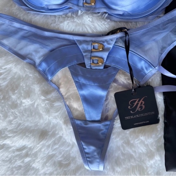 NWT Honey Birdette Liva Thong Size Medium Baby Blue